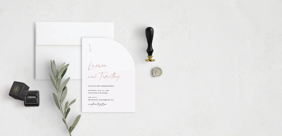 Stacked Wedding Invitations front view
