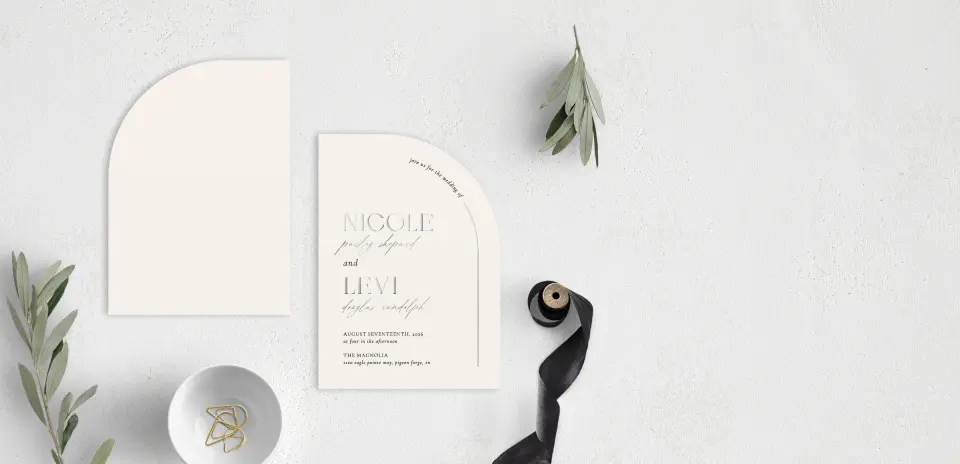 Stacked Wedding Invitations front and back
