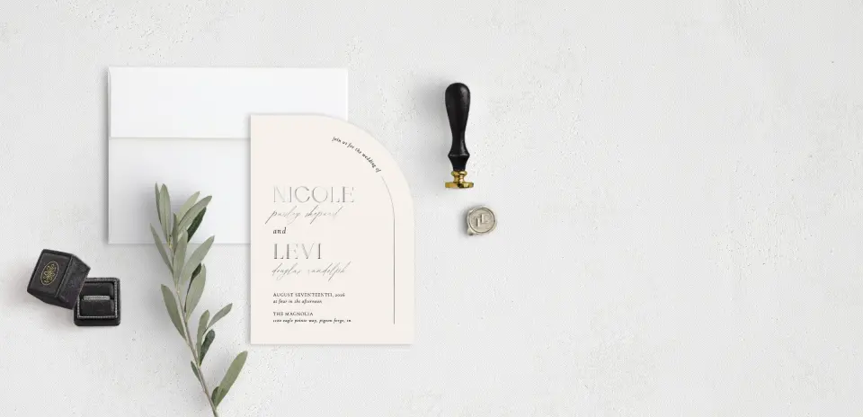 Stacked Wedding Invitations front view