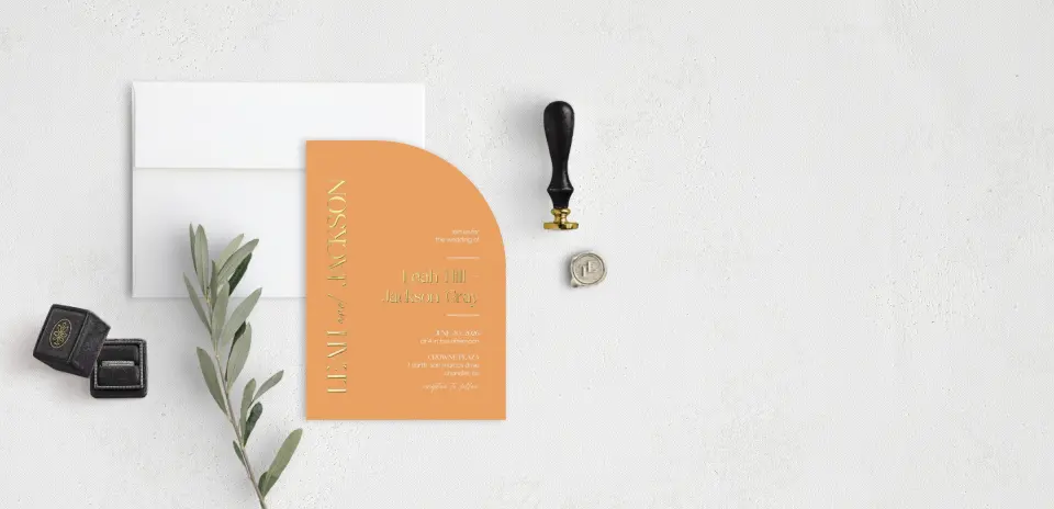 Stacked Wedding Invitations front view
