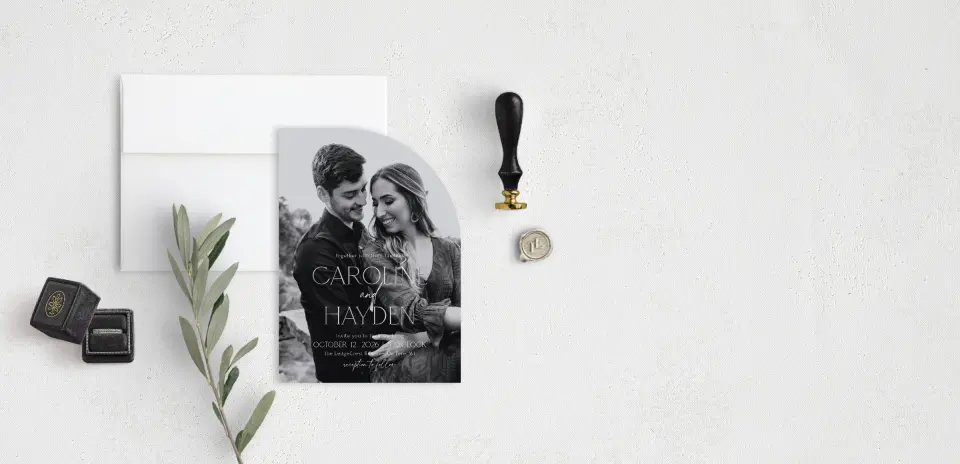 Stacked Wedding Invitations front view