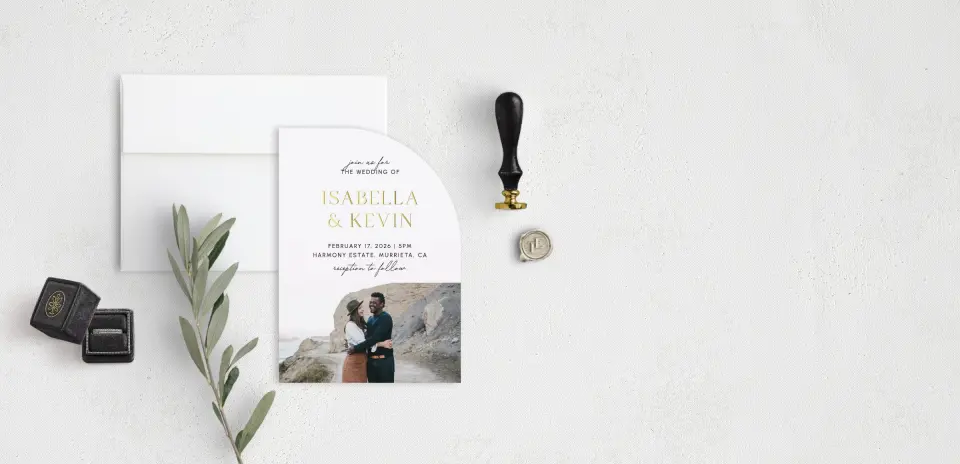 Stacked Wedding Invitations front view
