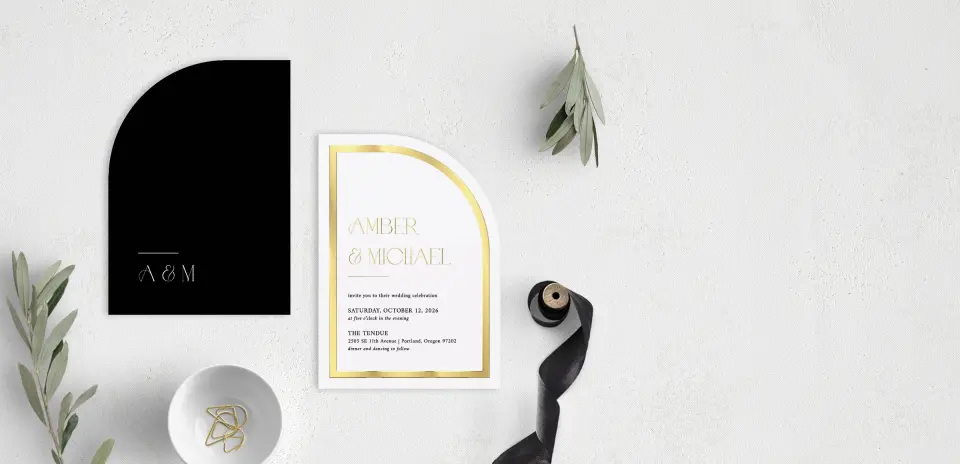 Stacked Wedding Invitations front and back