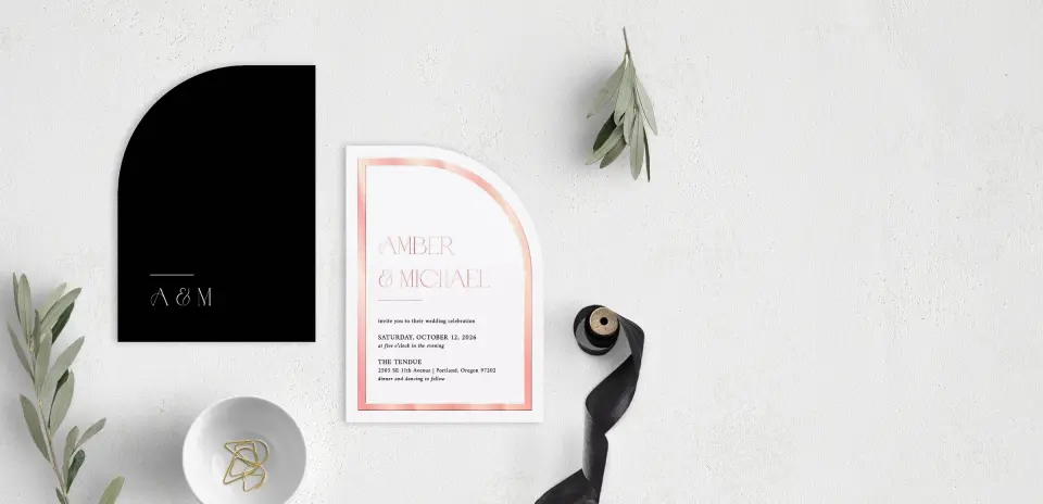 Stacked Wedding Invitations front and back