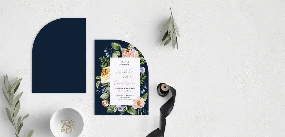 Stacked Wedding Invitations front and back