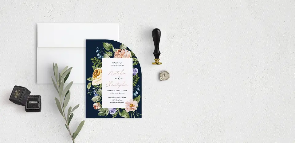 Stacked Wedding Invitations front view
