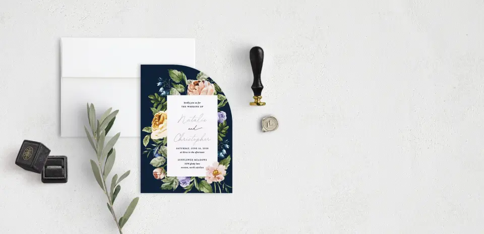 Stacked Wedding Invitations front view