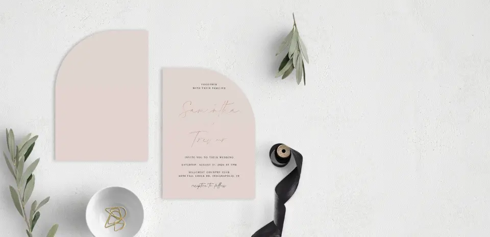 Stacked Wedding Invitations front and back