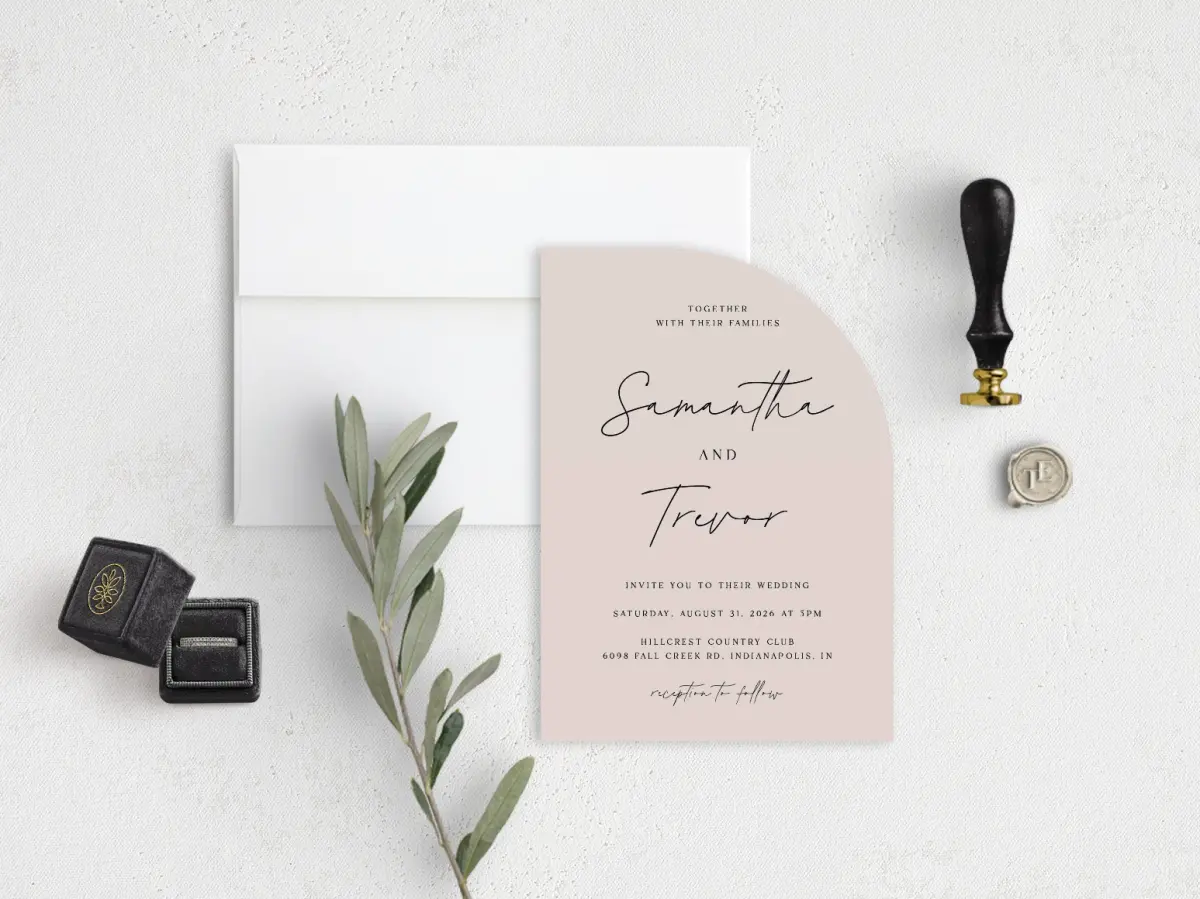 Stacked Wedding Invitations front view