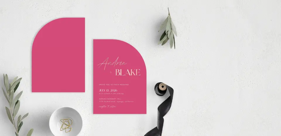 Stacked Wedding Invitations front and back