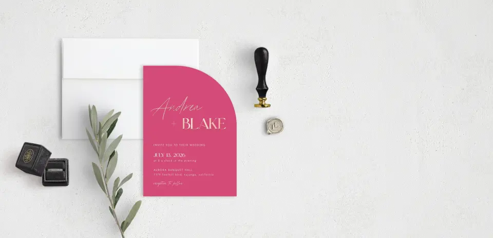 Stacked Wedding Invitations front view