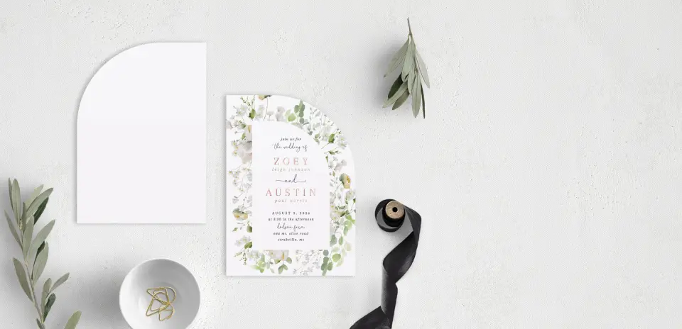 Stacked Wedding Invitations front and back