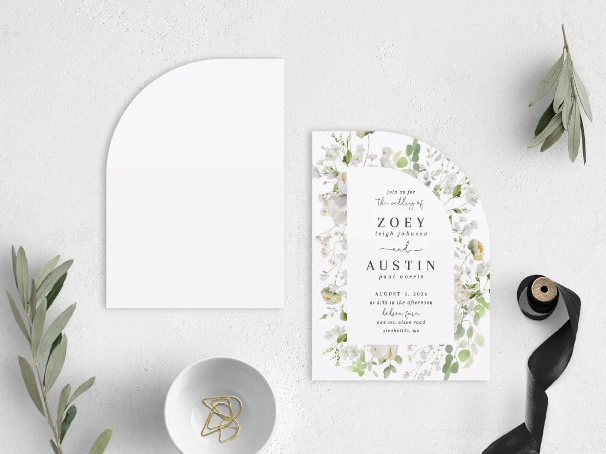 Stacked Wedding Invitations front and back