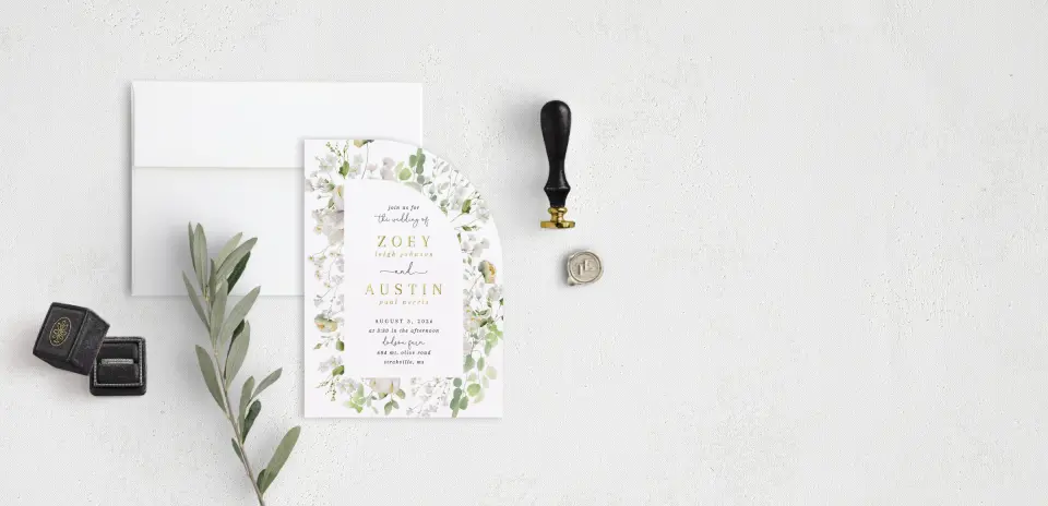 Stacked Wedding Invitations front view