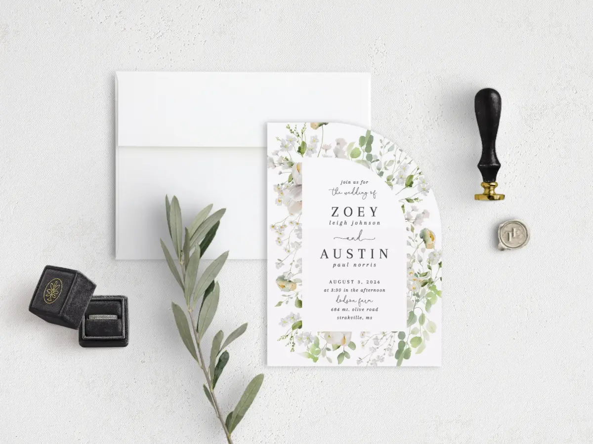 Stacked Wedding Invitations front view