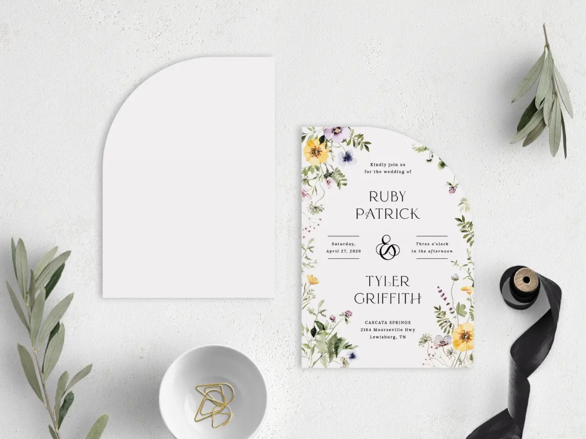 Stacked Wedding Invitations front and back