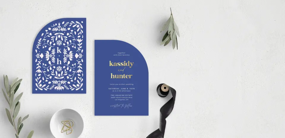 Stacked Wedding Invitations front and back