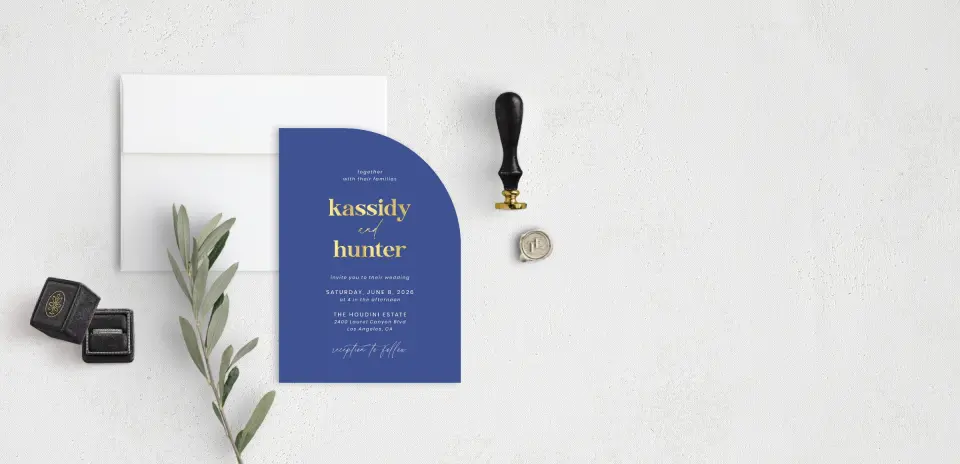 Stacked Wedding Invitations front view