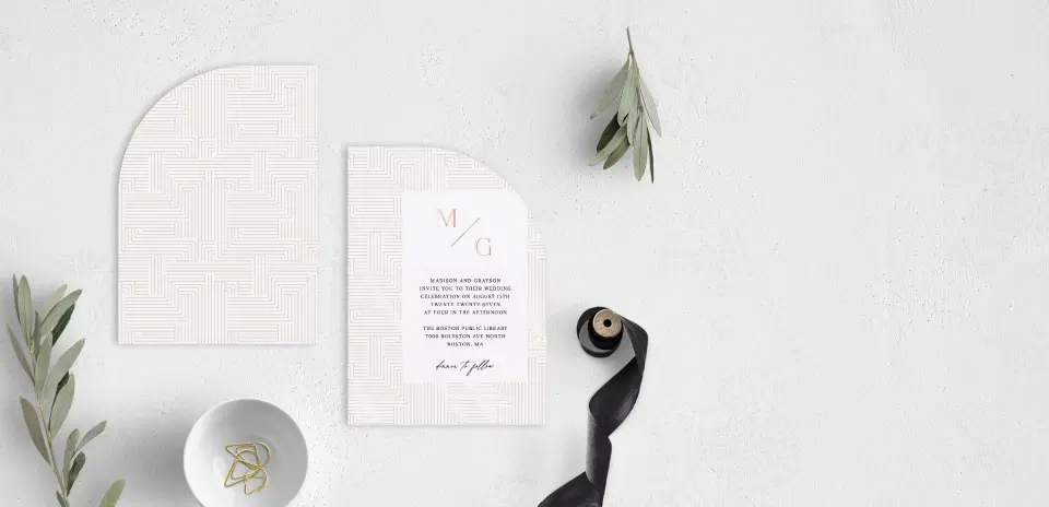 Stacked Wedding Invitations front and back