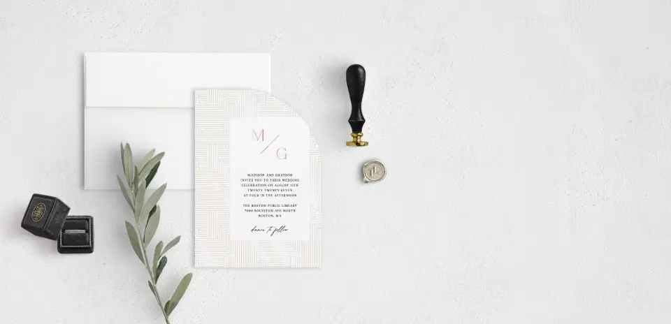 Stacked Wedding Invitations front view