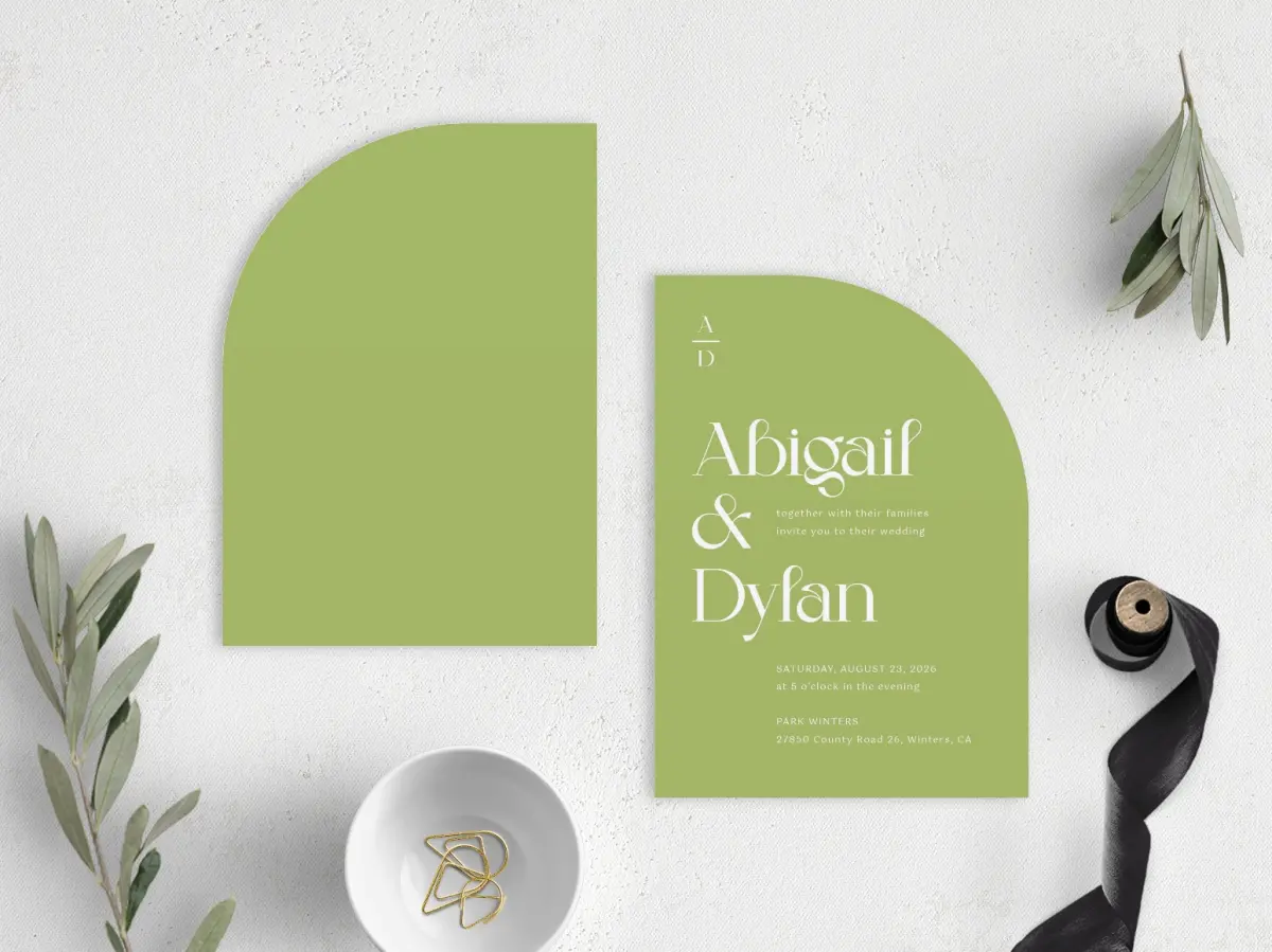 Stacked Wedding Invitations front and back