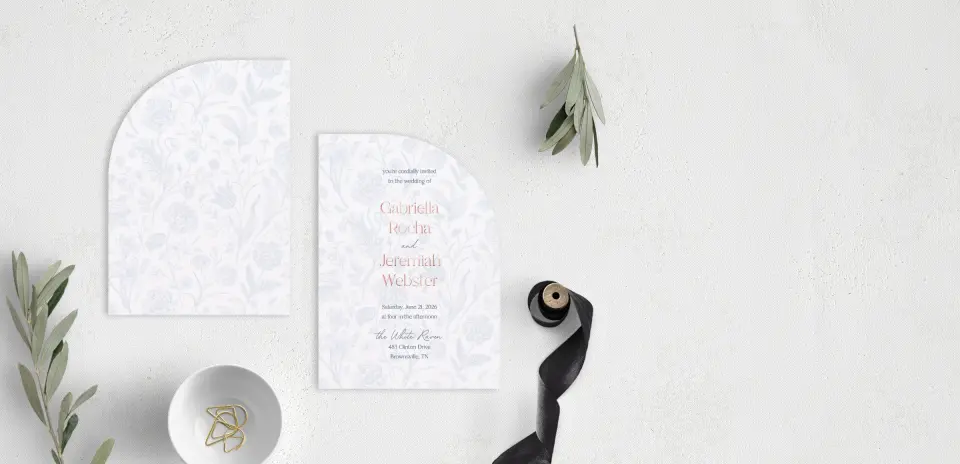 Stacked Wedding Invitations front and back