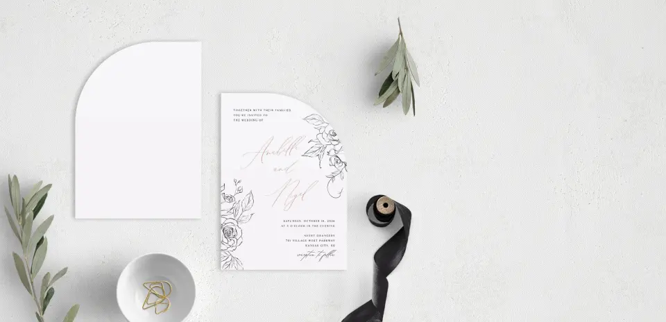 Stacked Wedding Invitations front and back