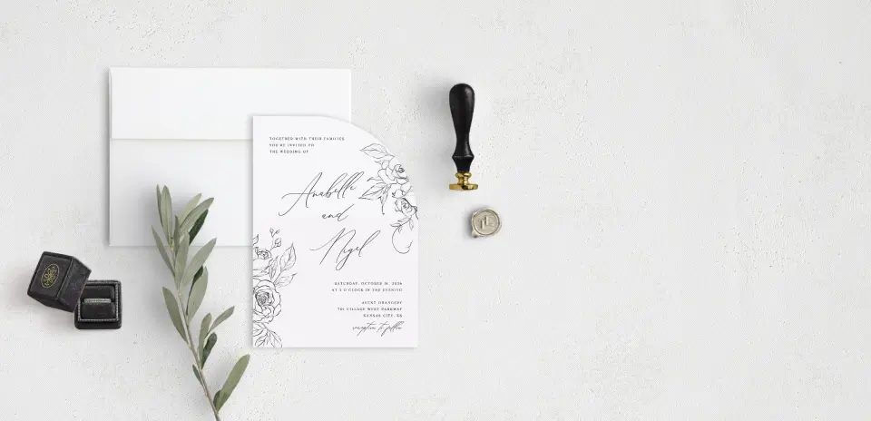 Stacked Wedding Invitations front view