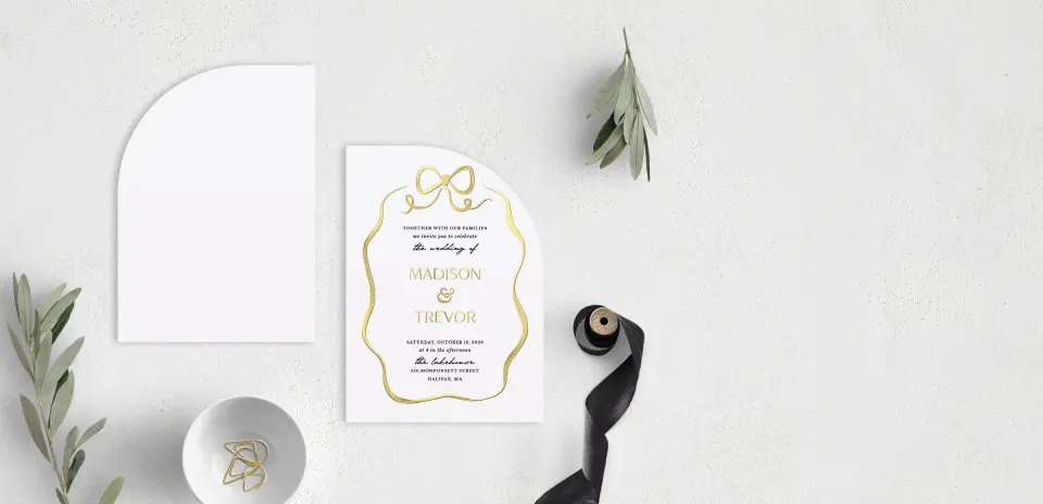 Stacked Wedding Invitations front and back