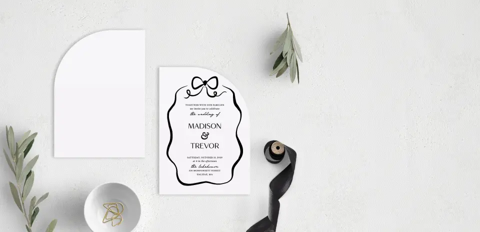 Stacked Wedding Invitations front and back