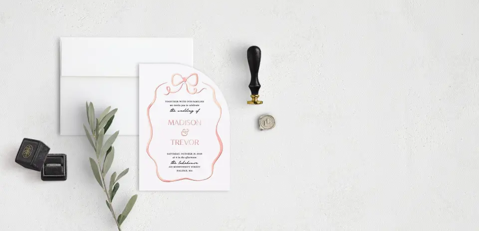 Stacked Wedding Invitations front view