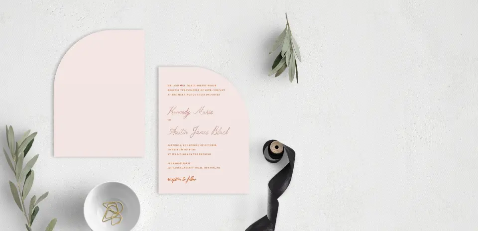 Stacked Wedding Invitations front and back