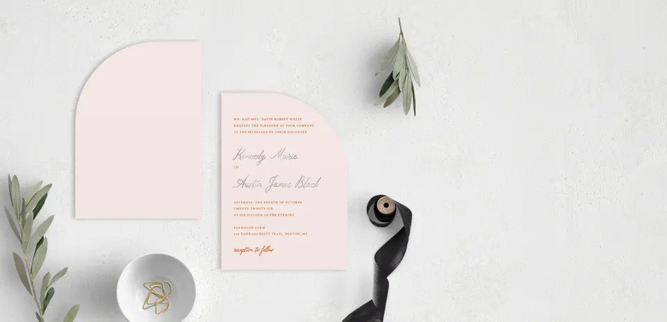 Stacked Wedding Invitations front and back