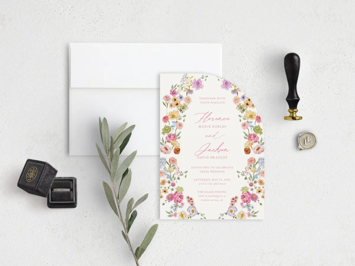 Stacked Wedding Invitations front view