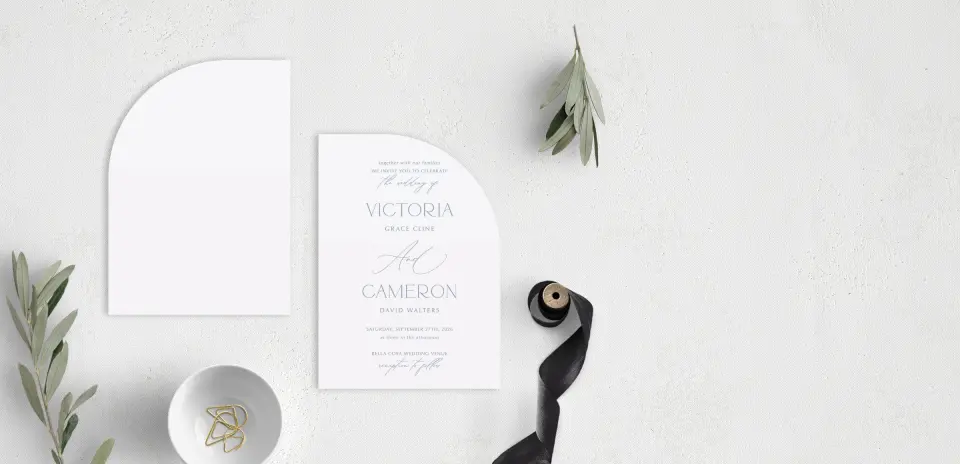 Stacked Wedding Invitations front and back