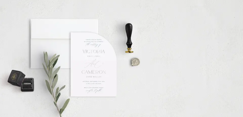 Stacked Wedding Invitations front view