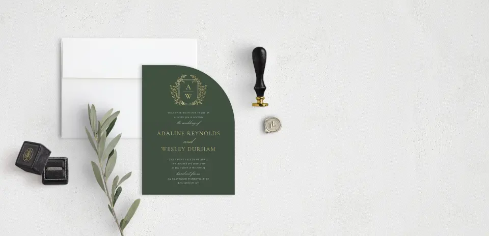 Stacked Wedding Invitations front view