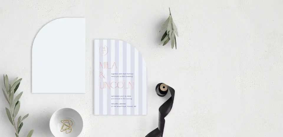 Stacked Wedding Invitations front and back