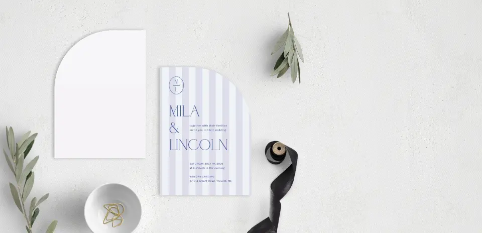 Stacked Wedding Invitations front and back
