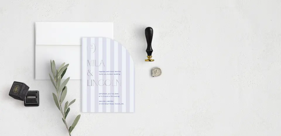 Stacked Wedding Invitations front view