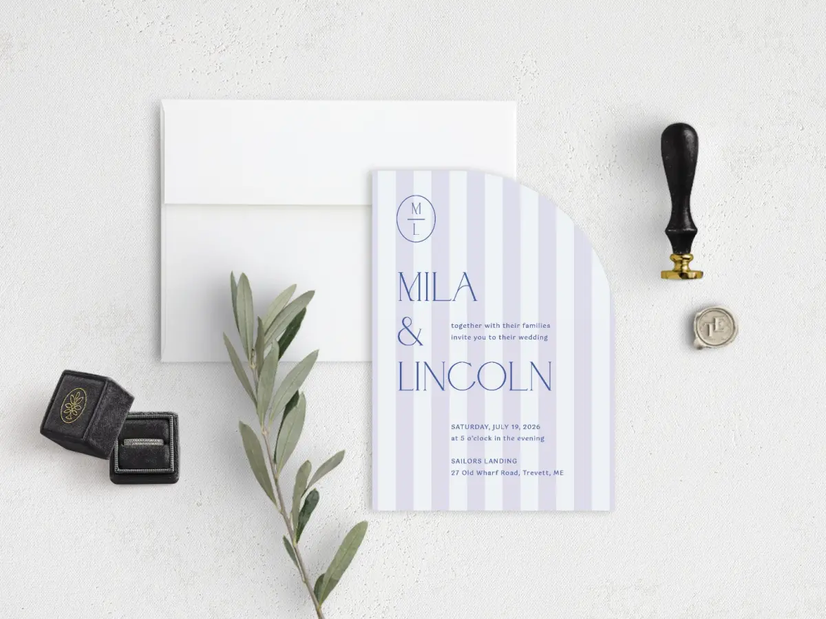 Stacked Wedding Invitations front view