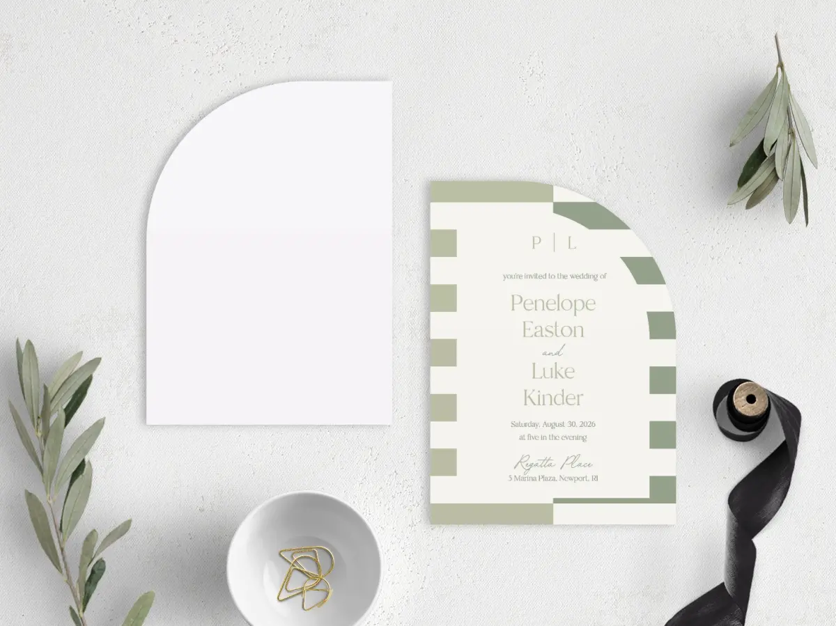 Stacked Wedding Invitations front and back