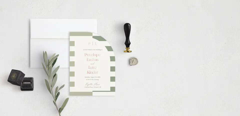 Stacked Wedding Invitations front view