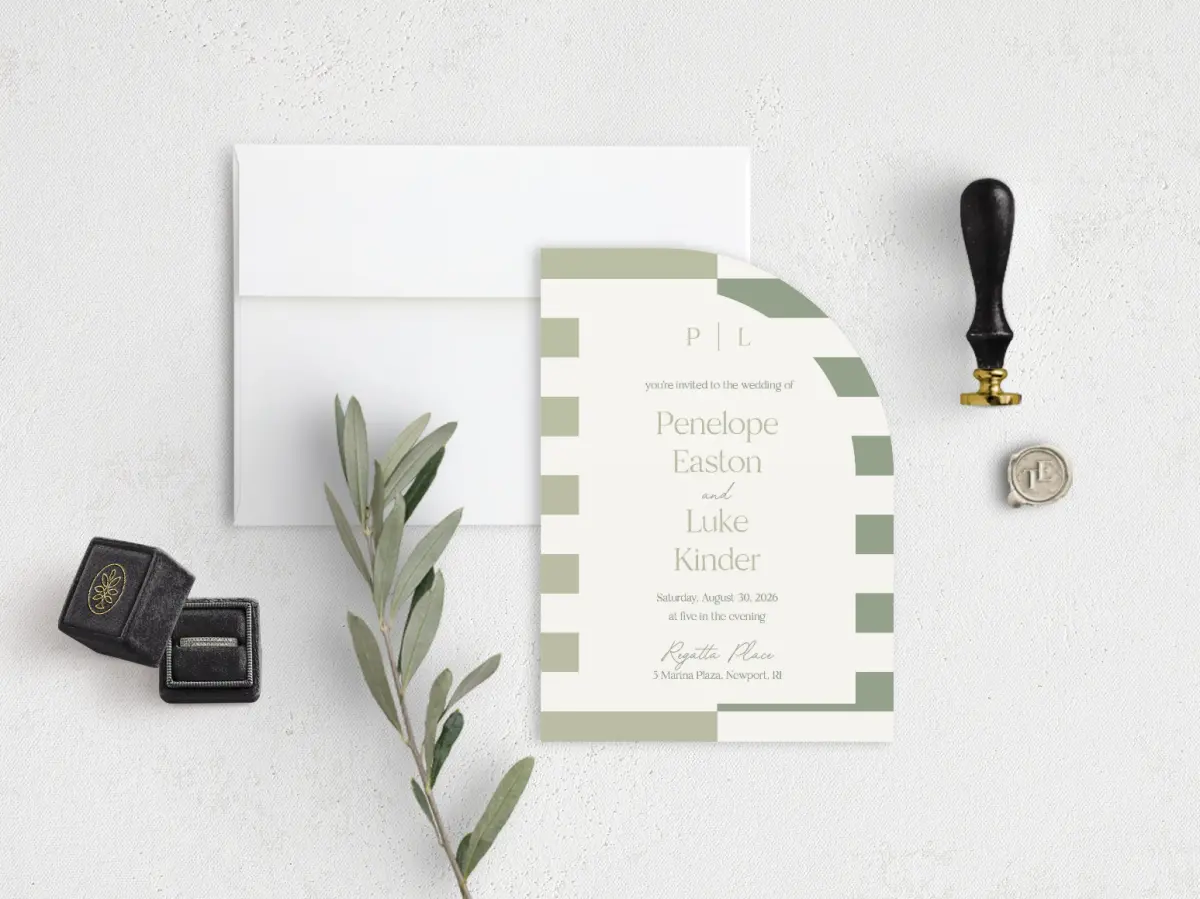 Stacked Wedding Invitations front view