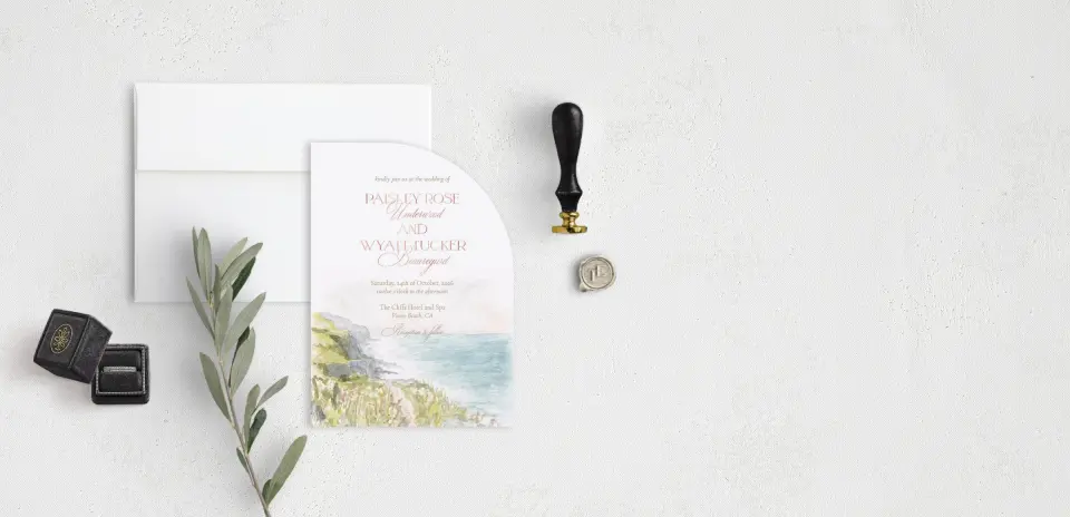 Stacked Wedding Invitations front view