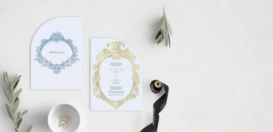 Stacked Wedding Invitations front and back