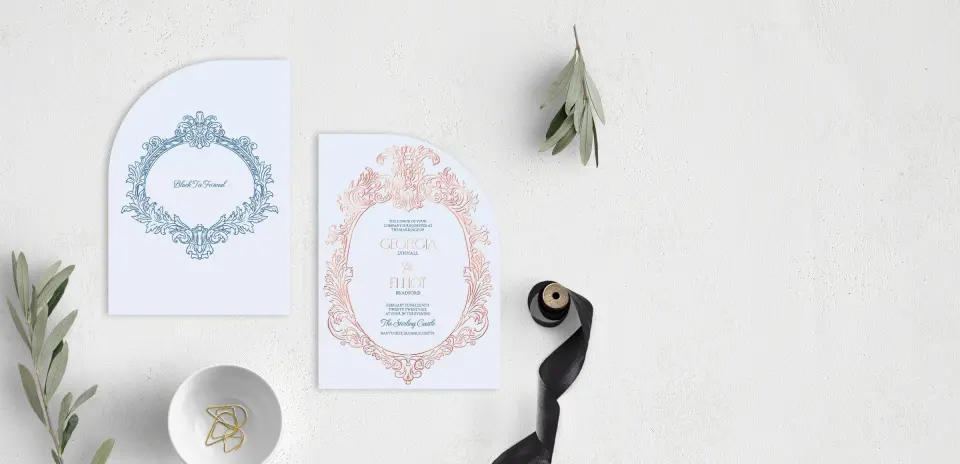 Stacked Wedding Invitations front and back