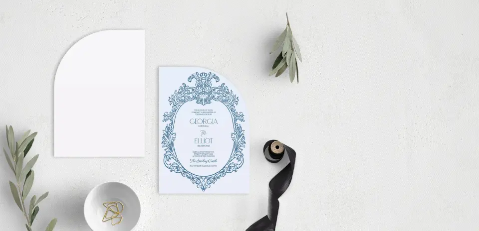 Stacked Wedding Invitations front and back
