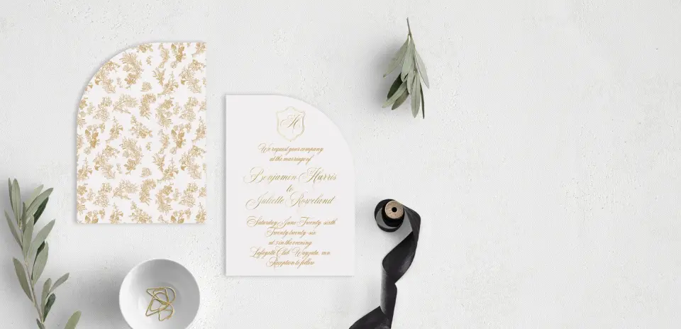 Stacked Wedding Invitations front and back