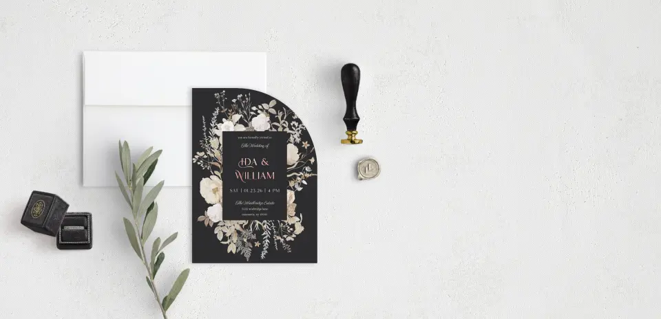 Stacked Wedding Invitations front view